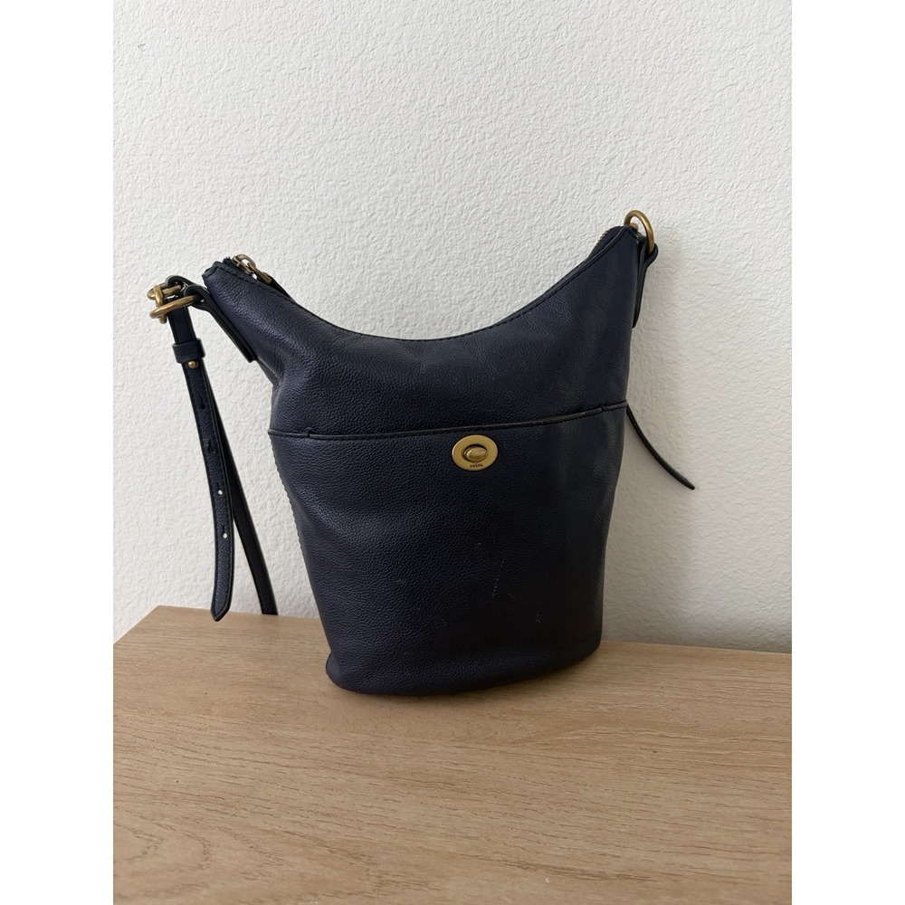 Fossil Talulla Hobo Shoulder Bag Navy Blue Leather
